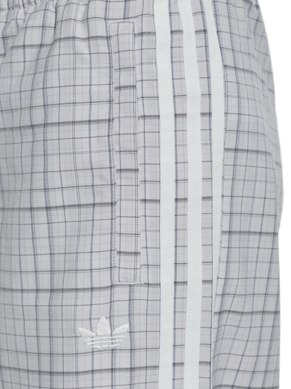 adidas checked wide-leg track pants Grijs