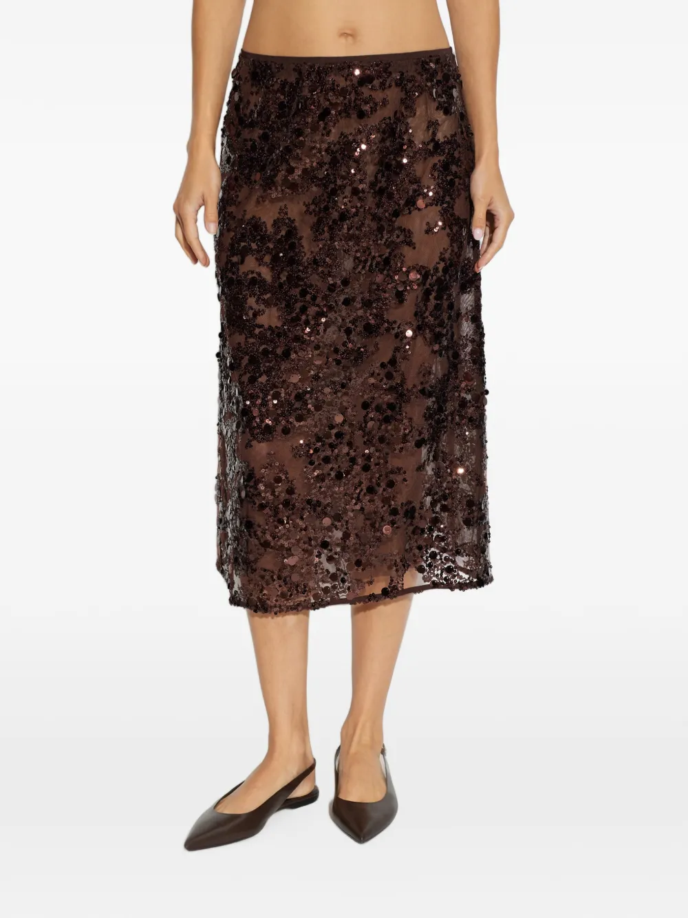 Baum Und Pferdgarten Shania sequin-embellished midi skirt Bruin