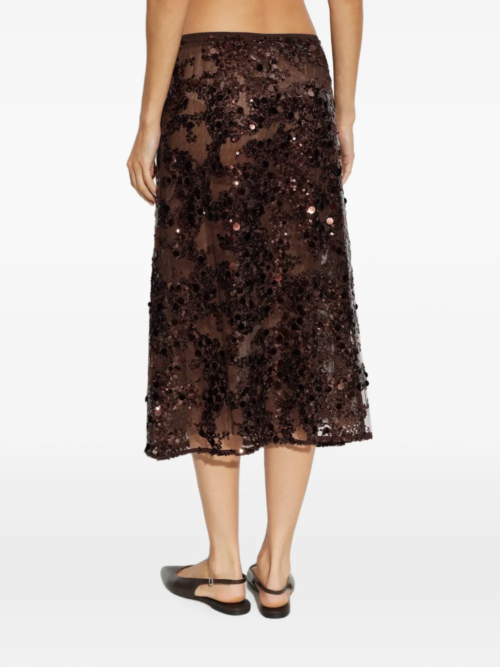 Baum Und Pferdgarten Shania sequin-embellished midi skirt Bruin