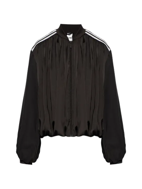adidas pleated puff-sleeve blouse