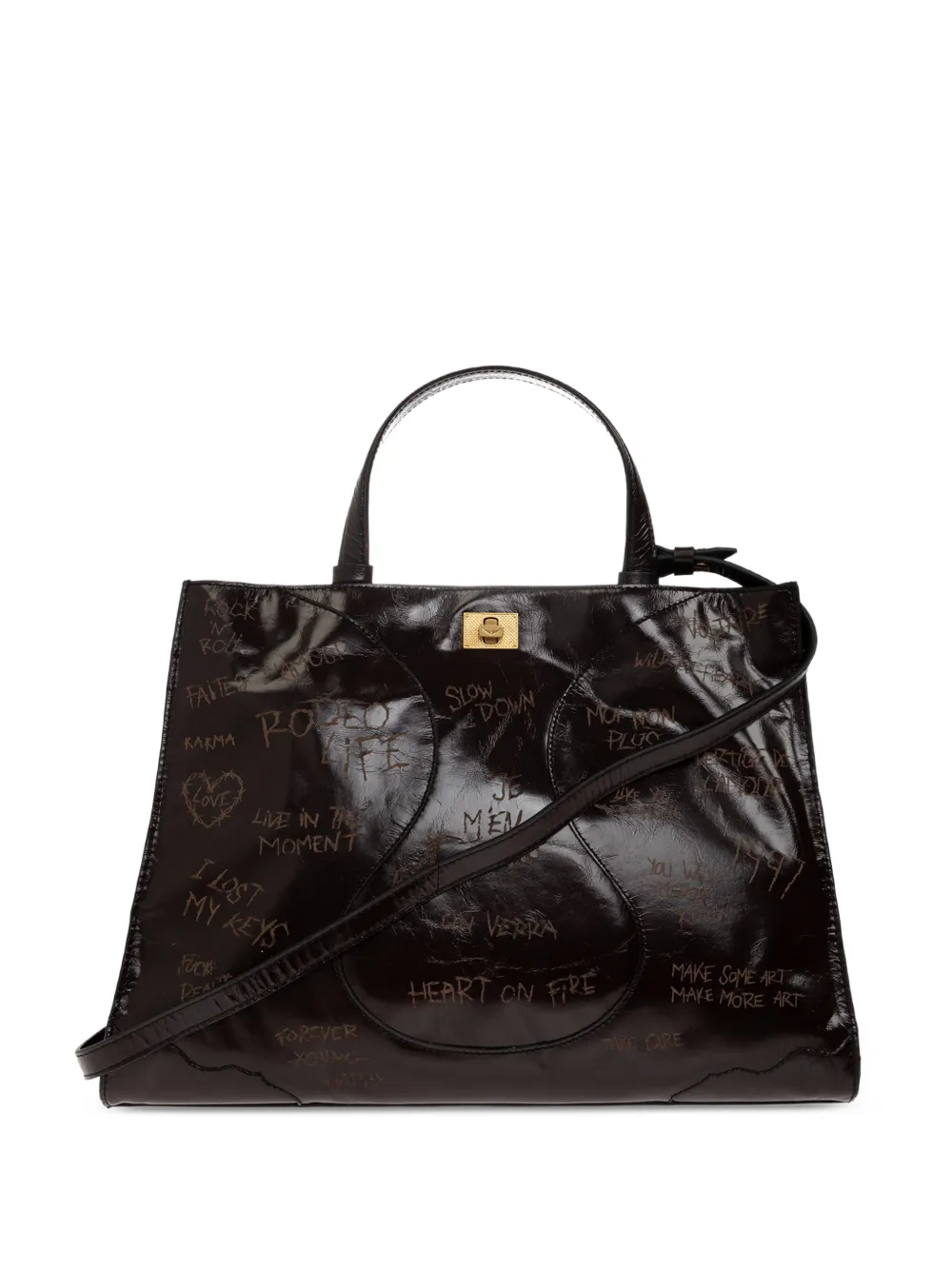Zadig&Voltaire slogan-print leather tote bag