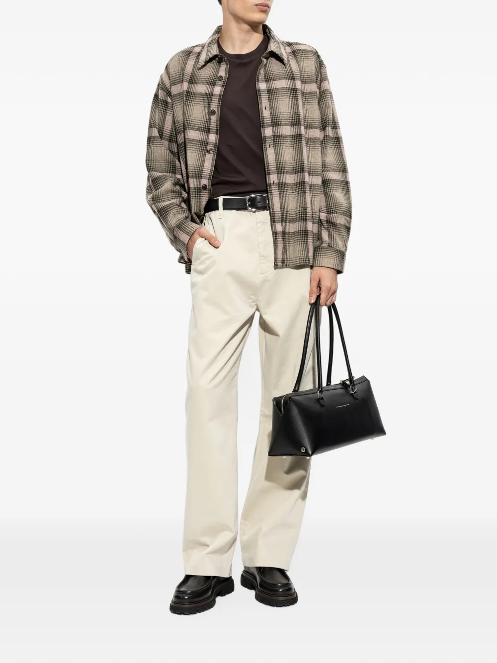 FRAME Checked Shirt in Neutrals, view 2