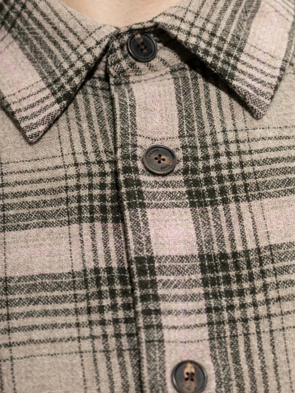 FRAME Checked Shirt in Neutrals, view 5
