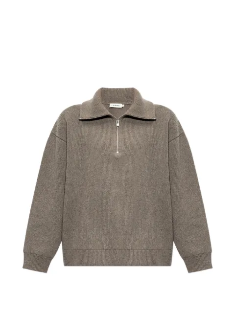 FRAME Retro ribbed-knit half-zip sweater