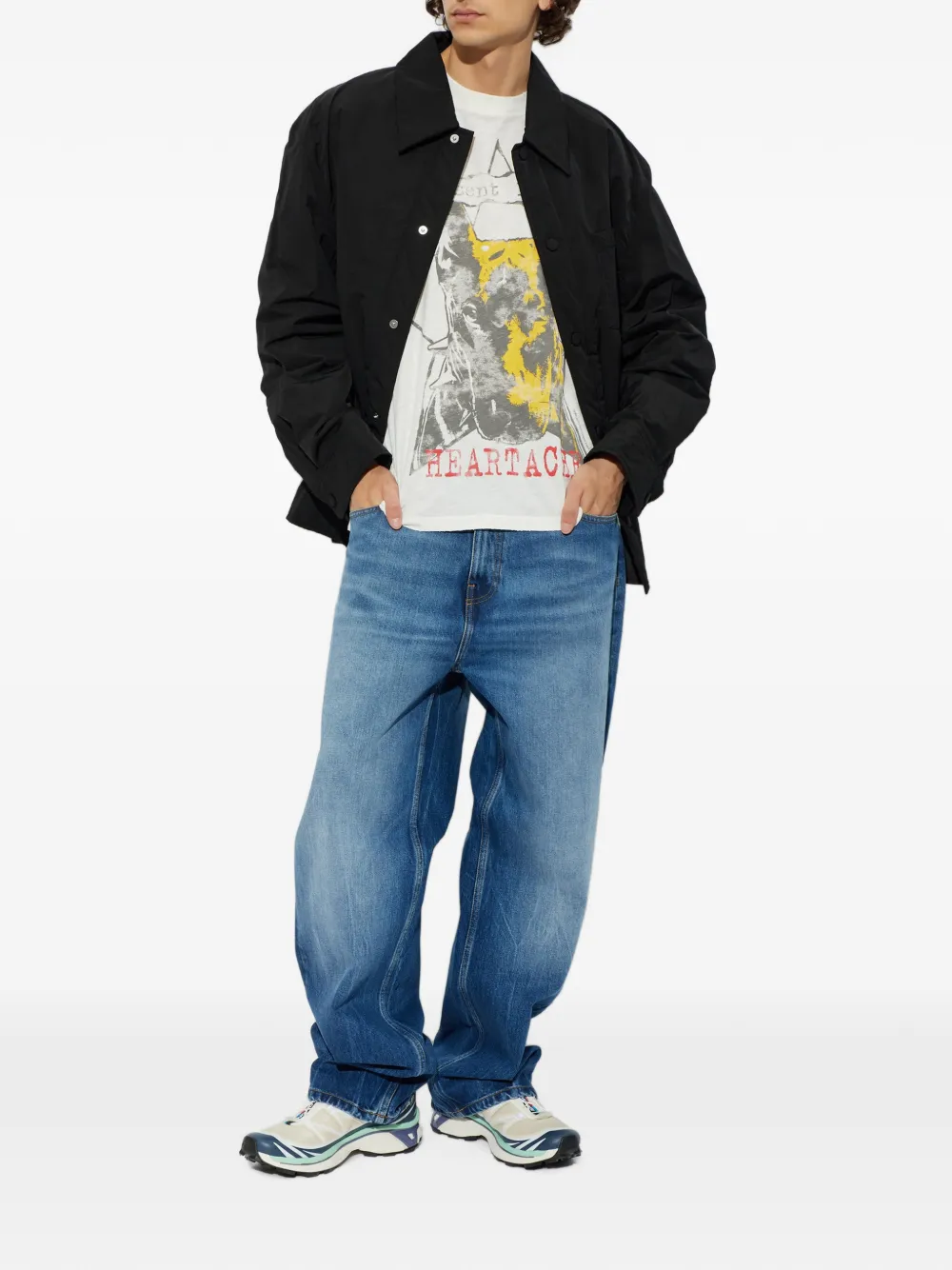 Represent graphic-print T-shirt Beige