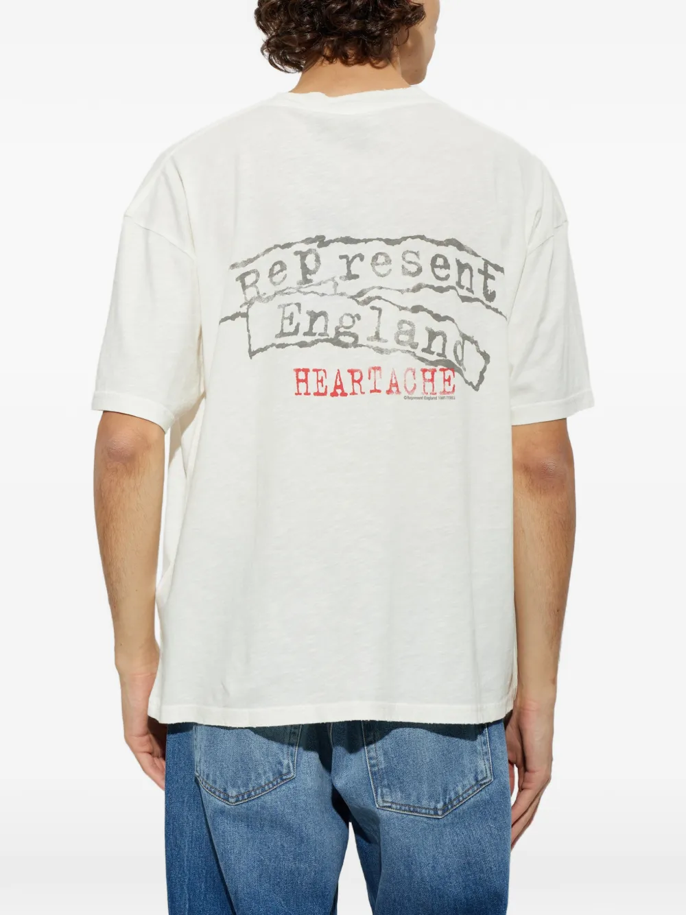 Represent graphic-print T-shirt Beige