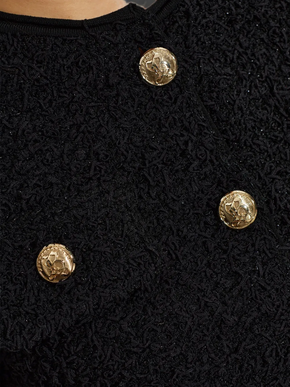 Balmain Tweed jack met schoudervullingen Zwart