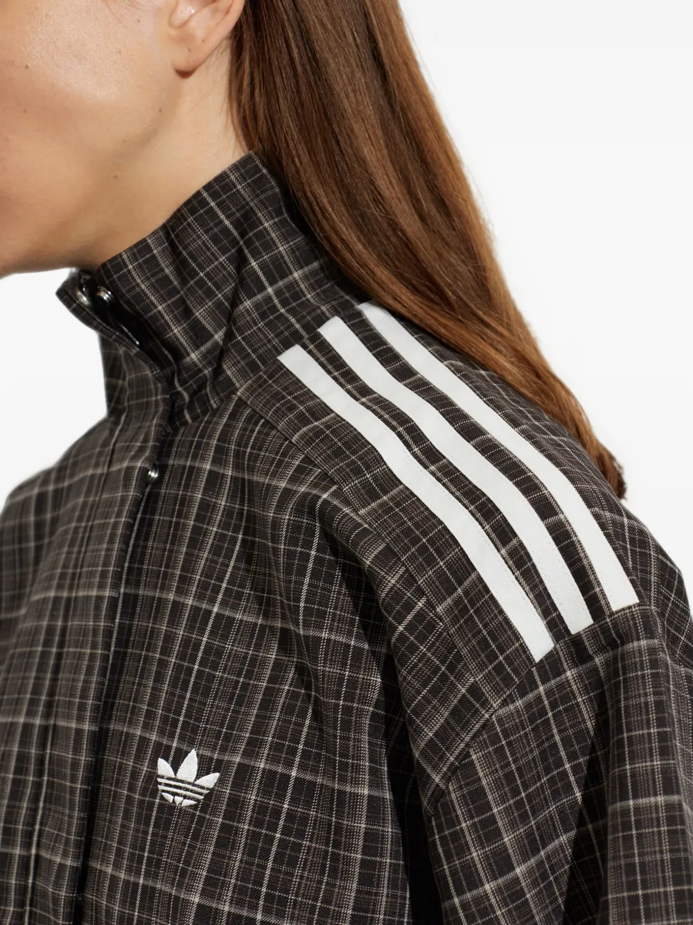 adidas check-pattern high-neck track jacket Bruin