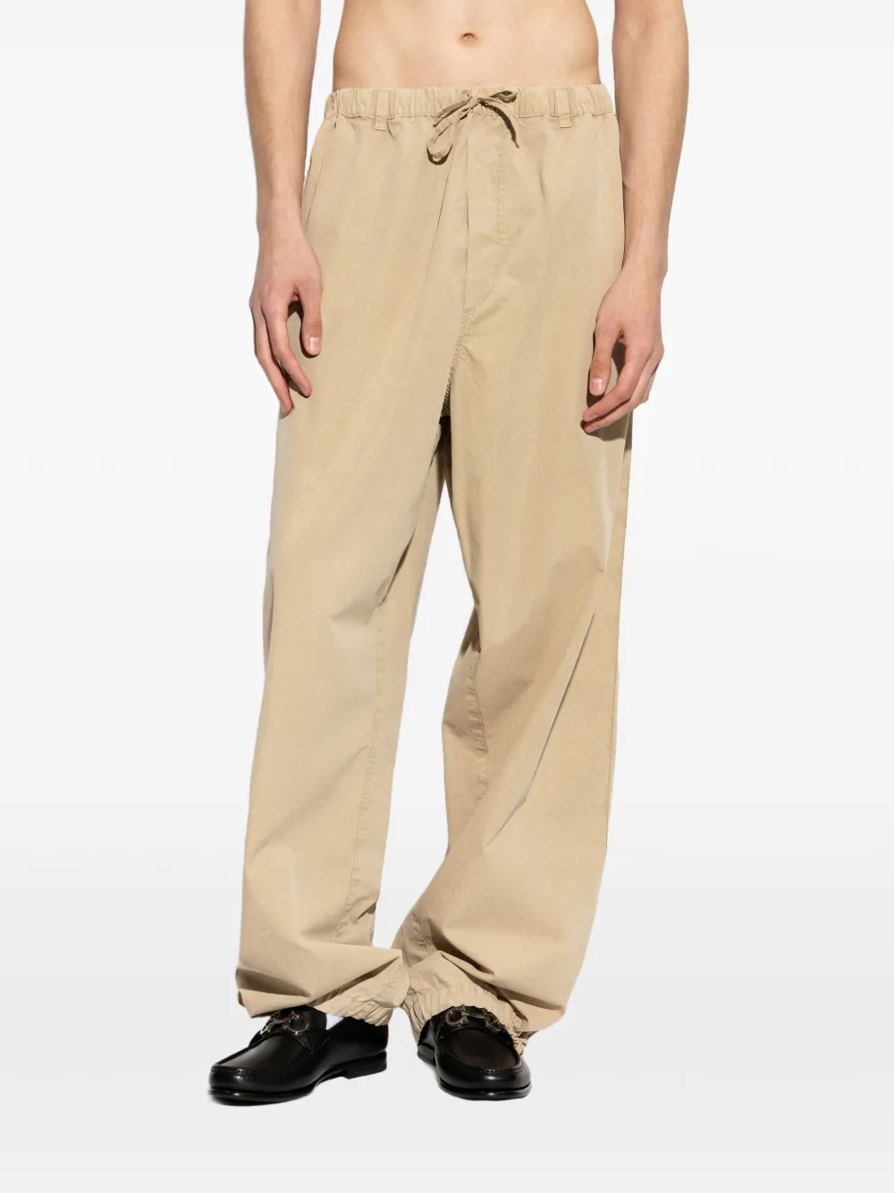 Ferragamo drawstring-waist trousers Beige