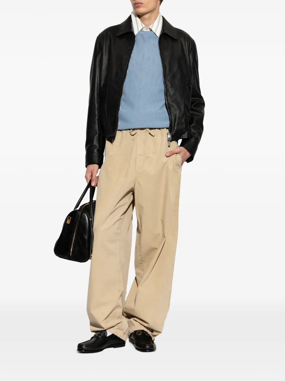 Ferragamo drawstring-waist trousers Beige