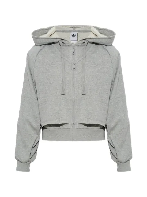 adidas layered-effect cropped hoodie