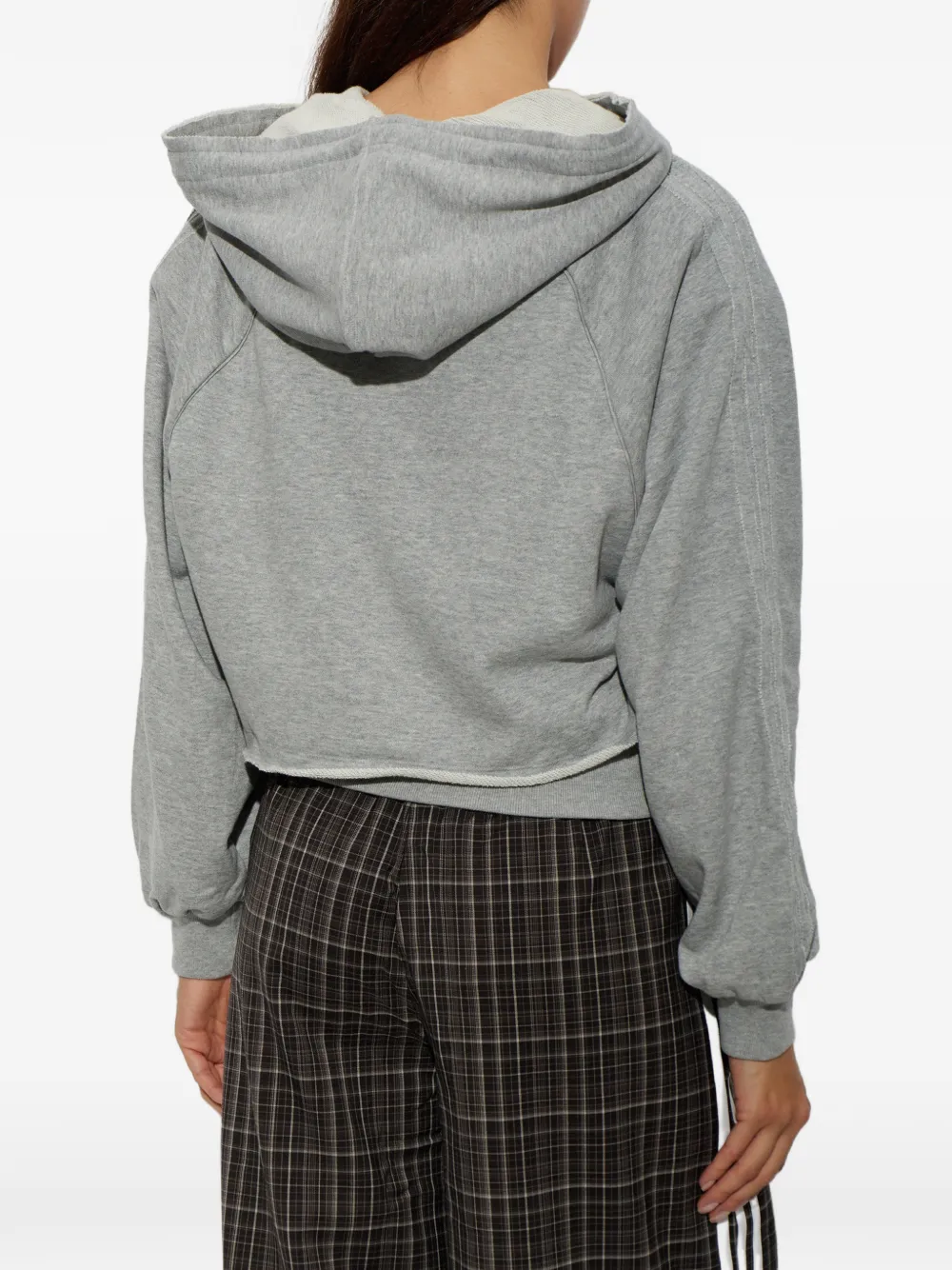 adidas layered-effect cropped hoodie Grijs