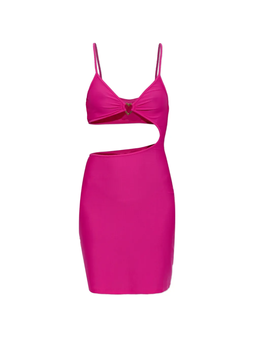Moschino heart-motif cut-out mini dress Roze