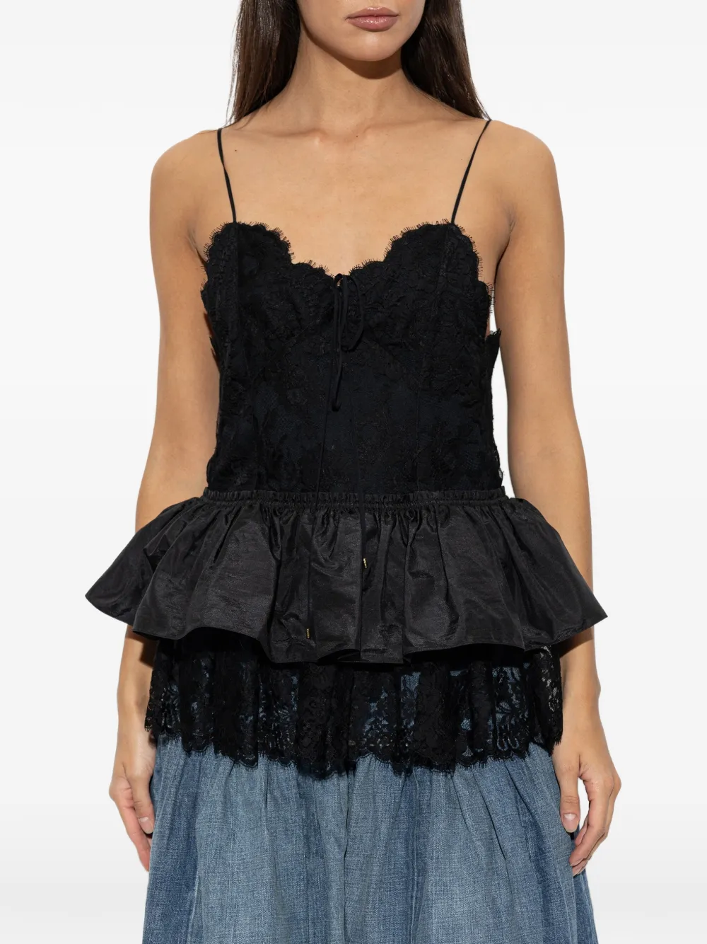 Chloé lace-detail blouse Zwart