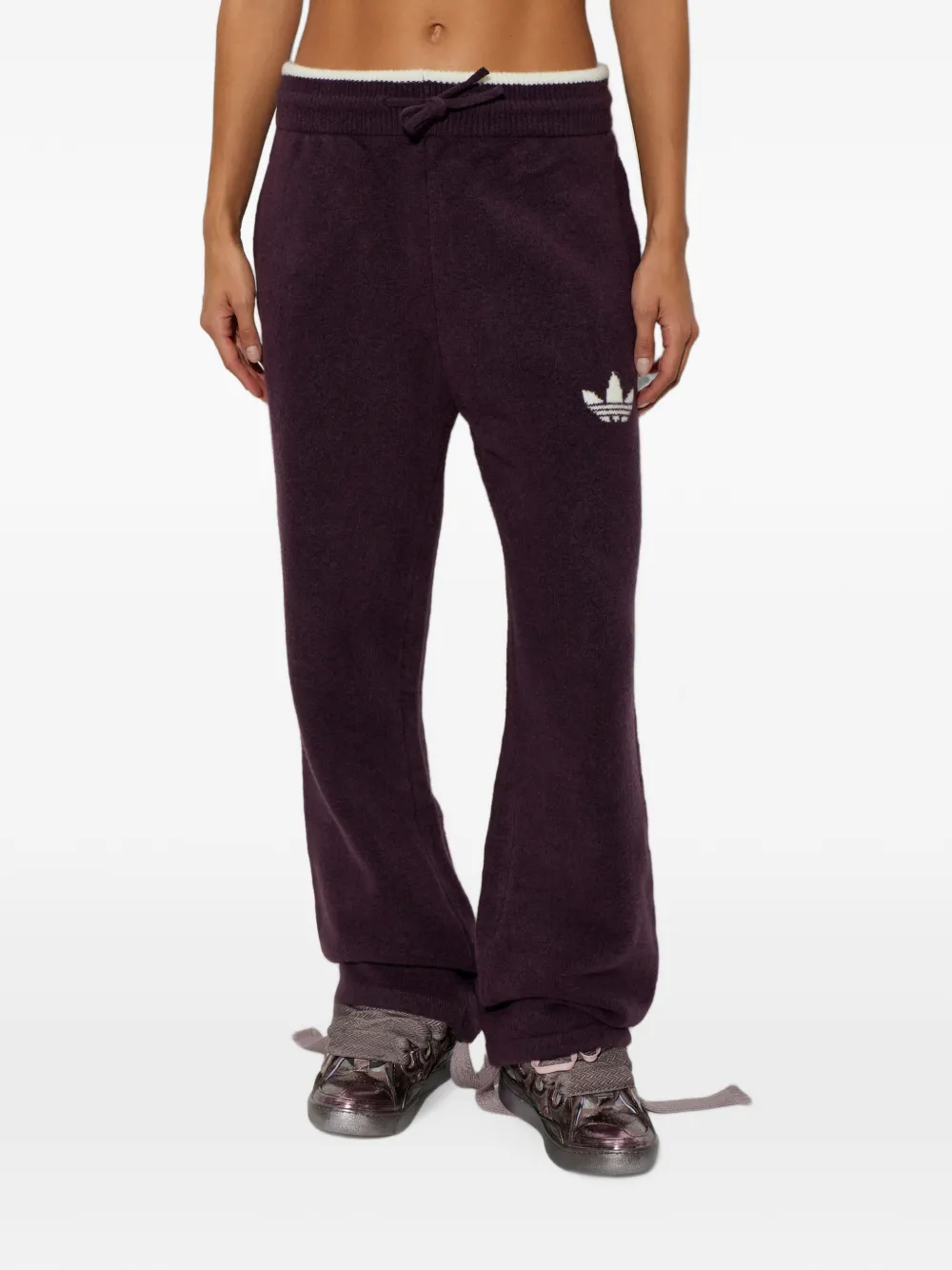 adidas Trefoil-logo drawstring track pants Paars