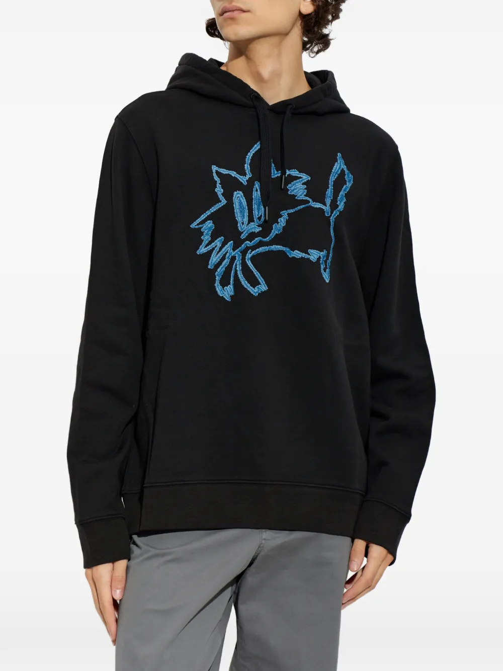PS Paul Smith Hoodie met borduurwerk Zwart