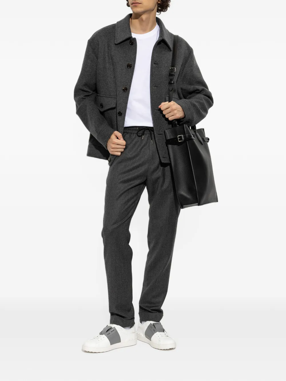 Paul Smith drawstring-waist pleated trousers Grijs