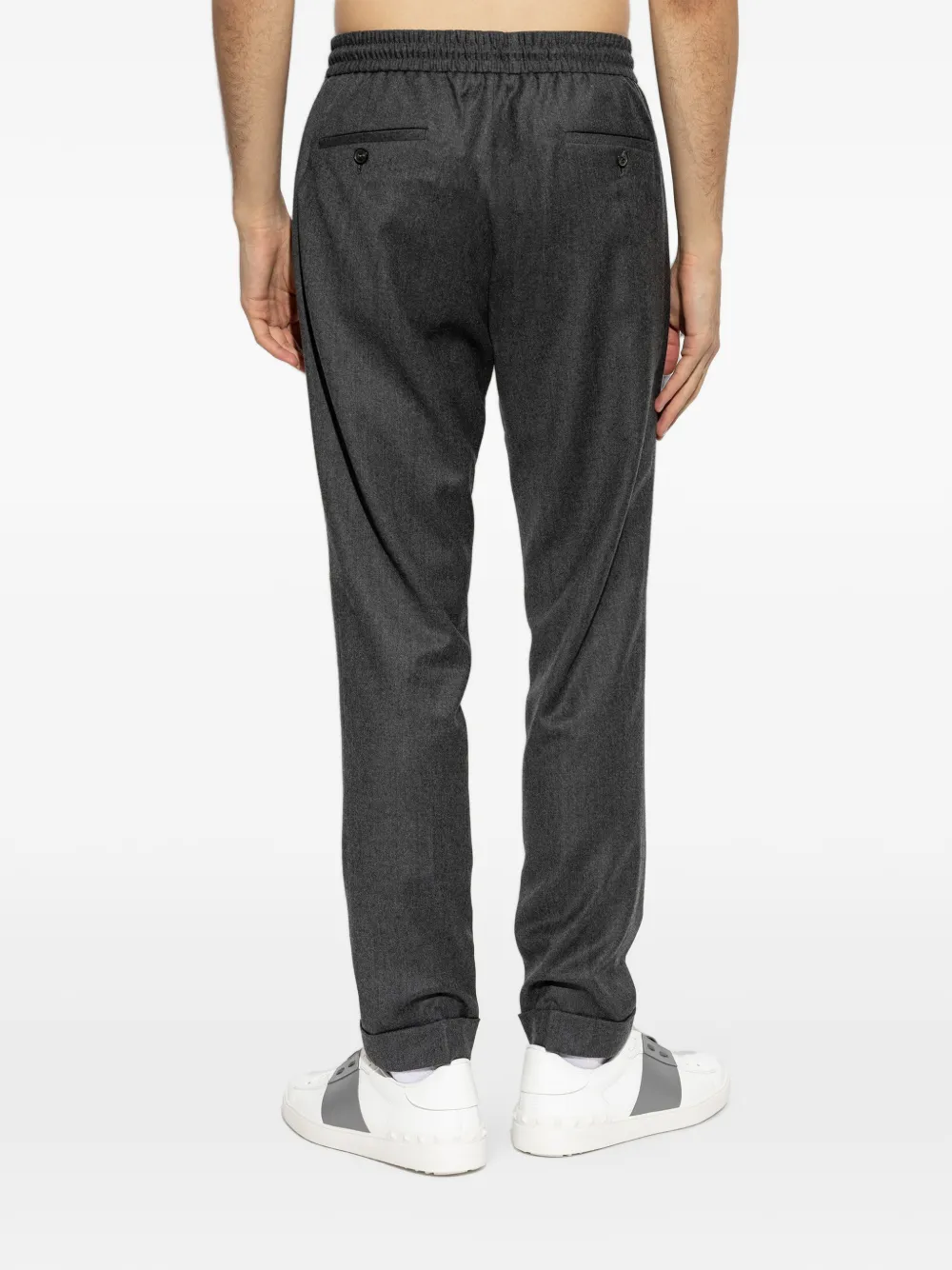 Paul Smith drawstring-waist pleated trousers Grijs