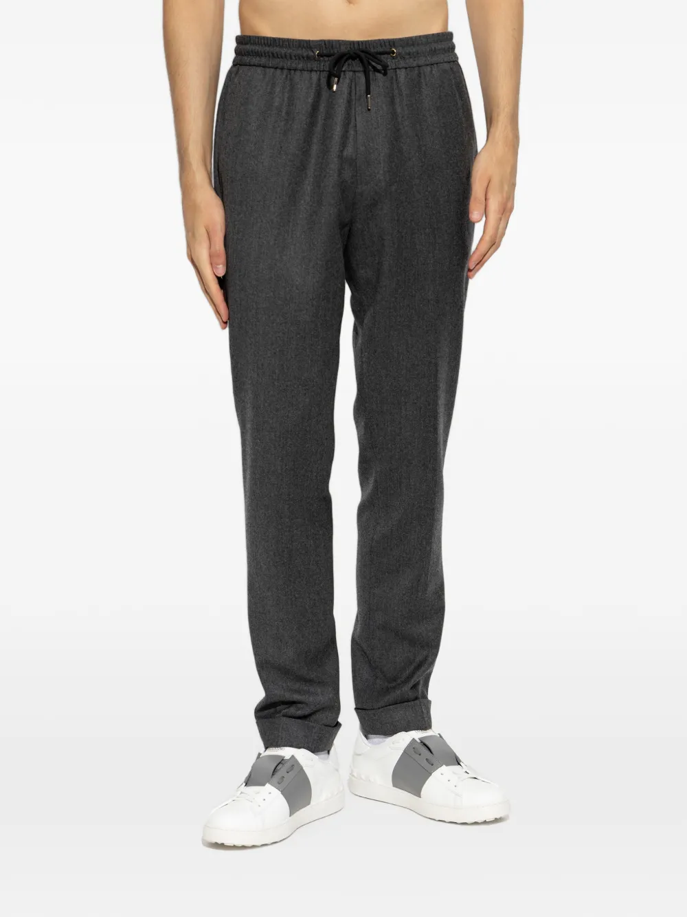 Paul Smith drawstring-waist pleated trousers Grijs
