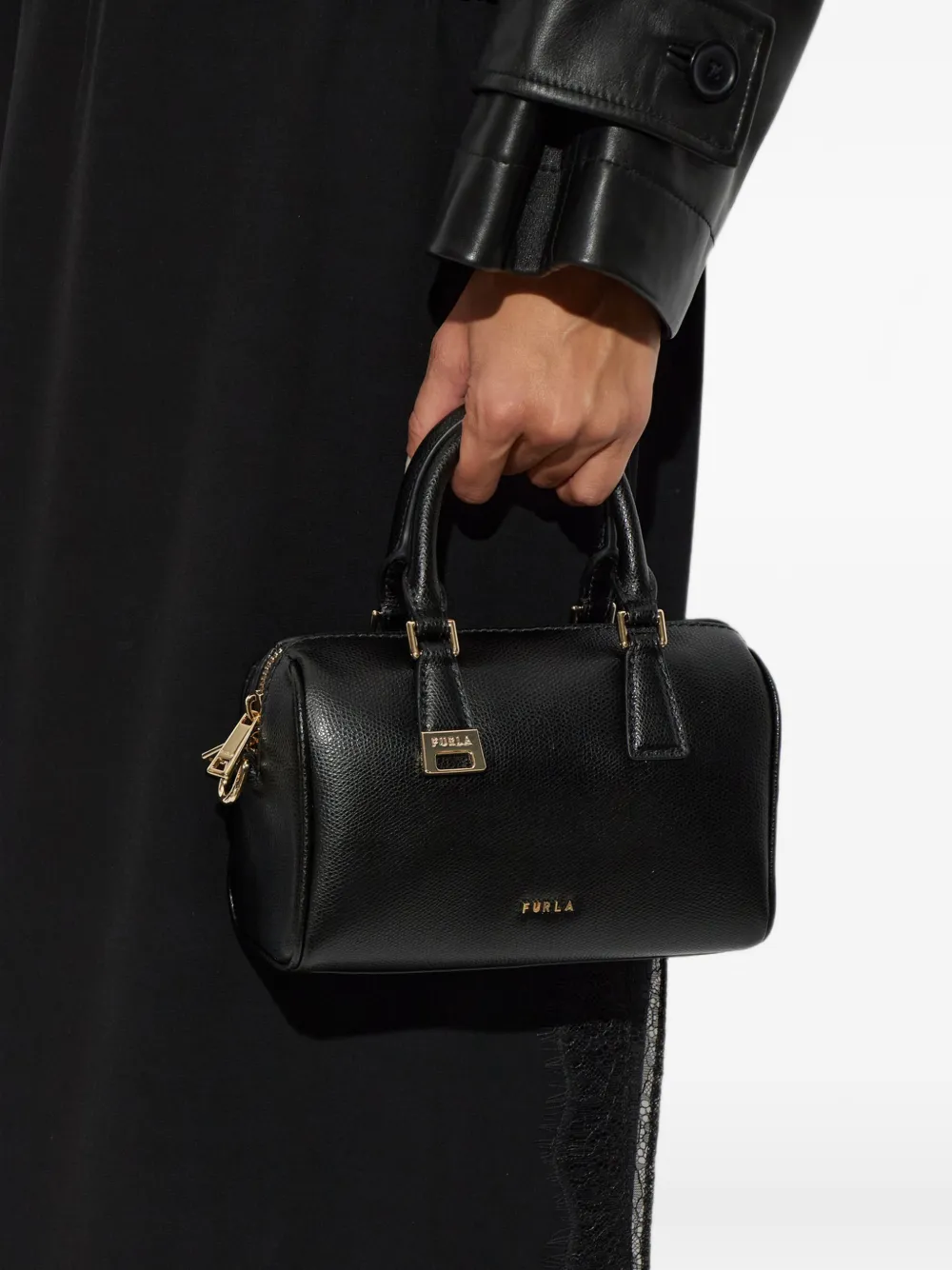 Furla Olivia leren shopper Zwart