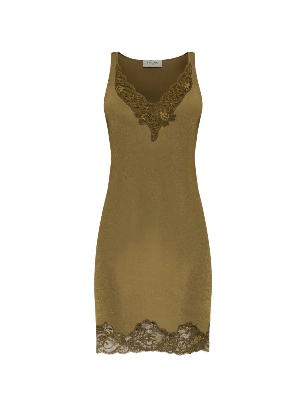 Balmain lace-trim mini dress