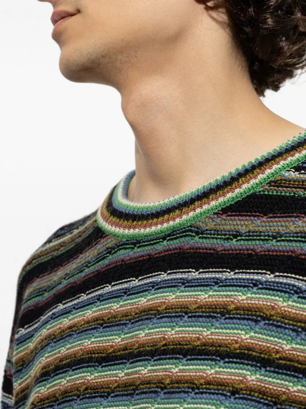 PS Paul Smith Gestreepte trui met textuur Zwart