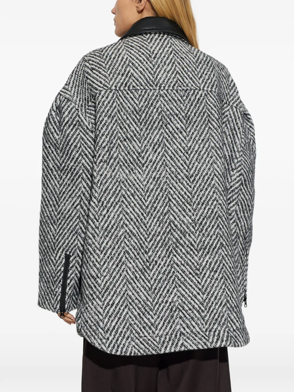 Baum Und Pferdgarten Berfe oversized jack met visgraatpatroon Wit