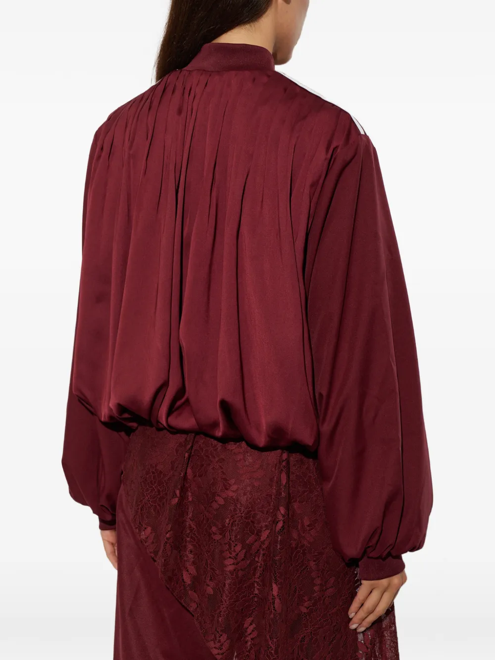 adidas pleated puff-sleeve track jacket Rood