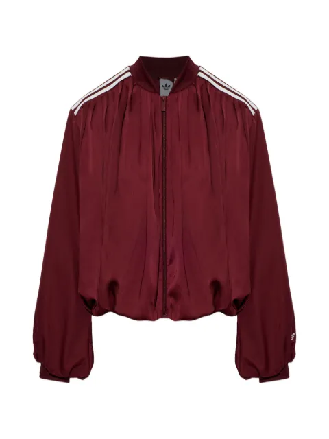 adidas pleated puff-sleeve track jacket
