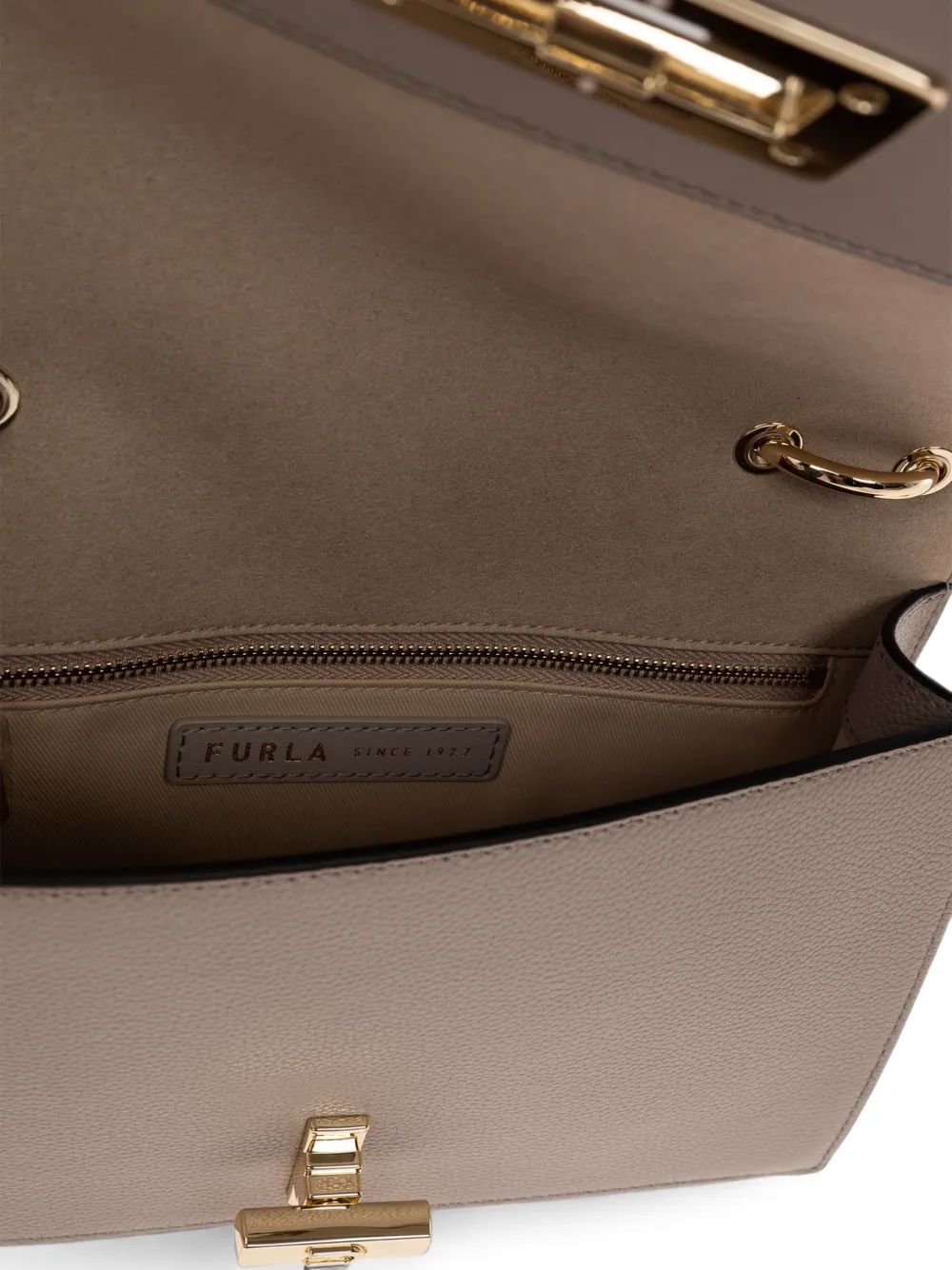 Furla Schoudertas met draaislot Beige