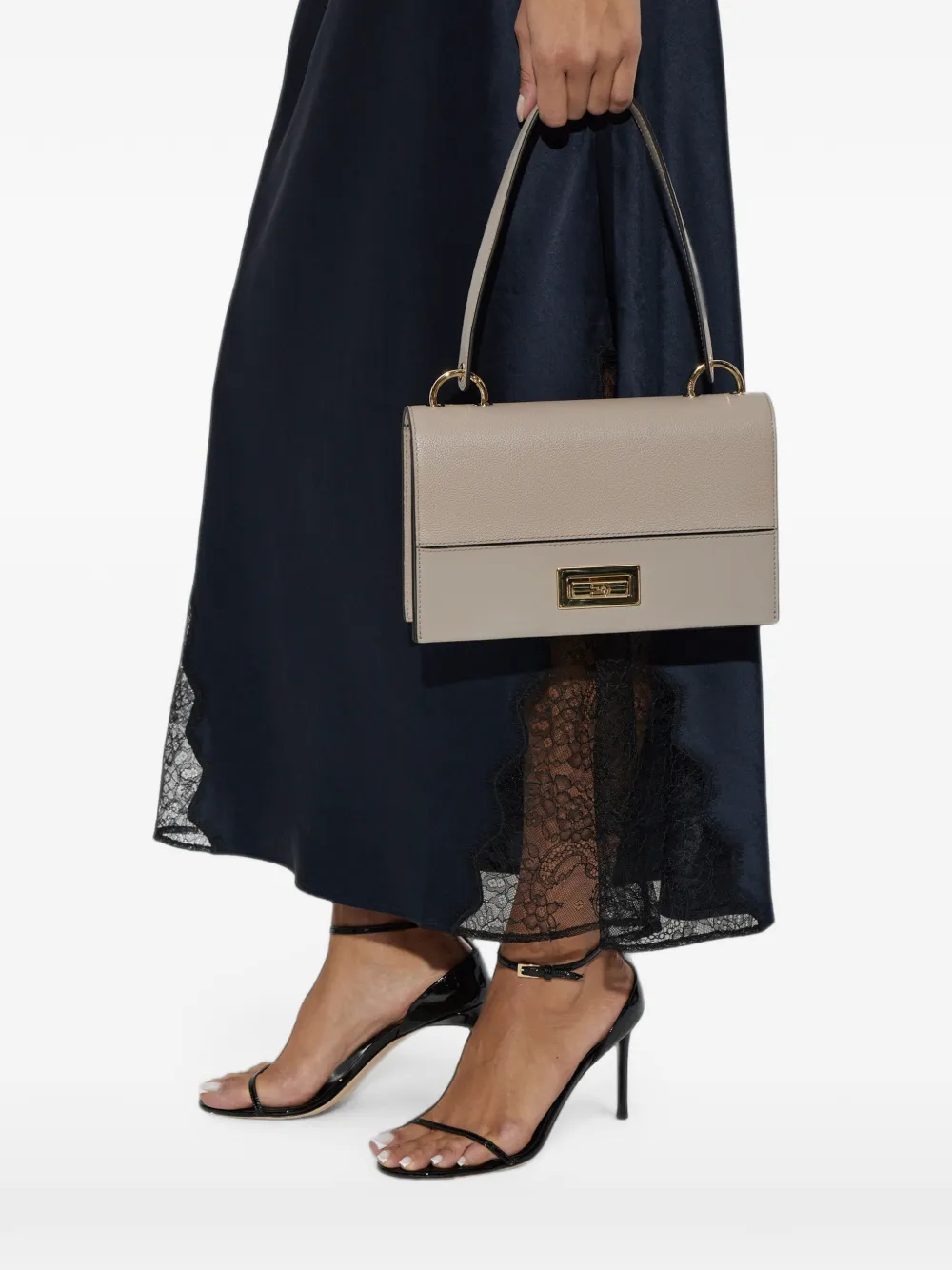 Furla Schoudertas met draaislot Beige