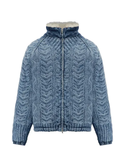 Diesel jacket in cable-knit-effect denim