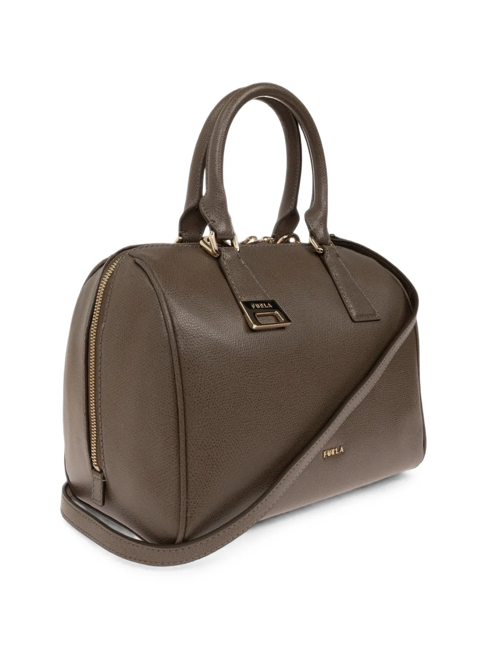 Furla Olivia shopper van leer met textuur Grijs
