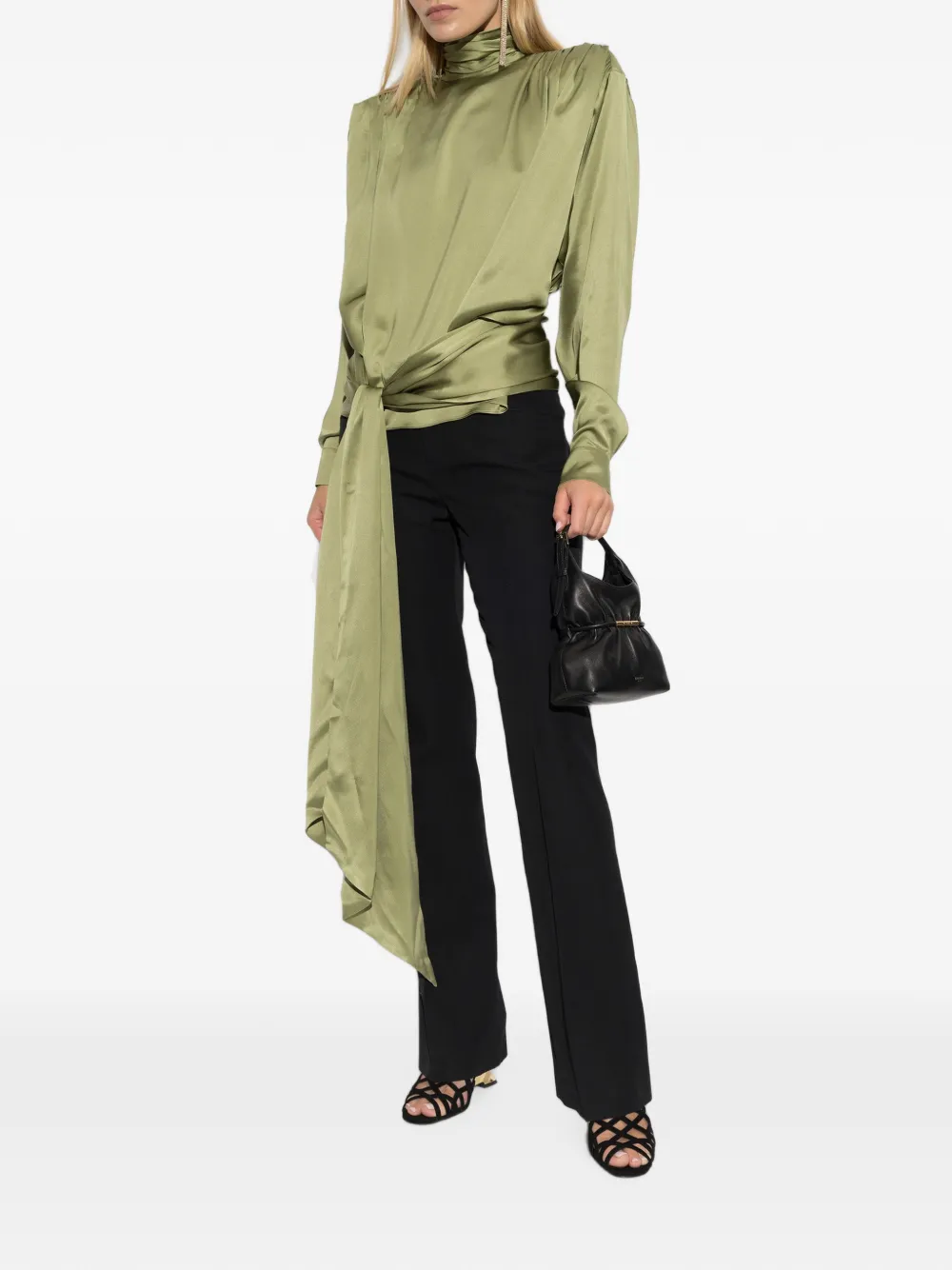 Balmain Blouse verfraaid met strik Groen