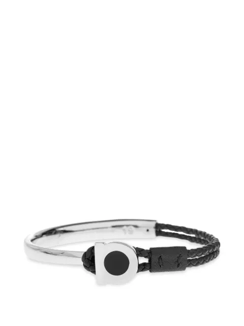 Ferragamo Gancini-detail braided-leather bracelet