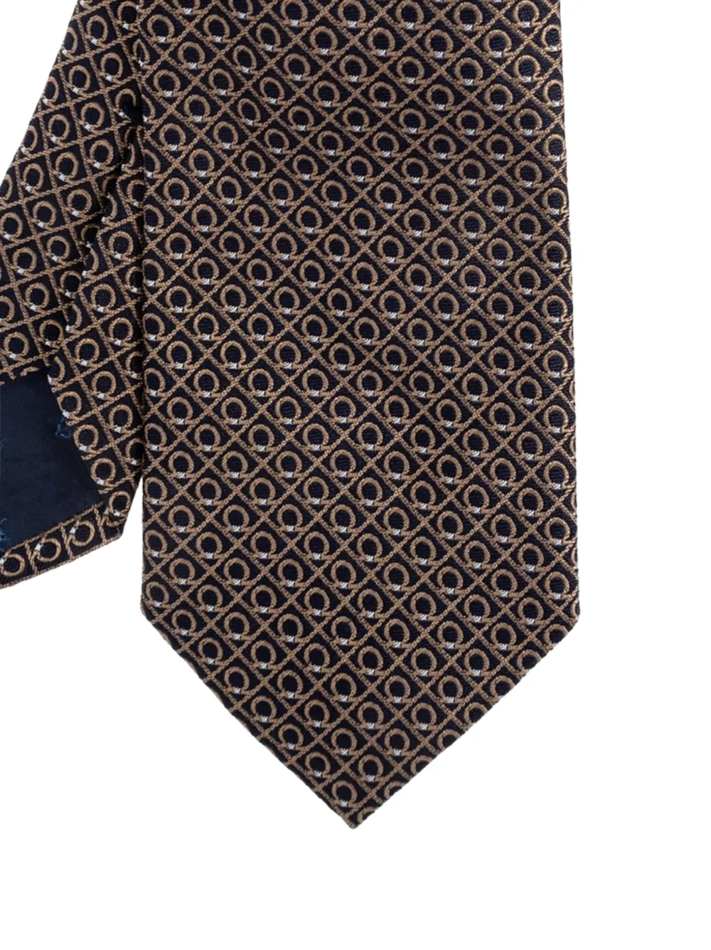 Ferragamo Gancini jacquard tie Blauw