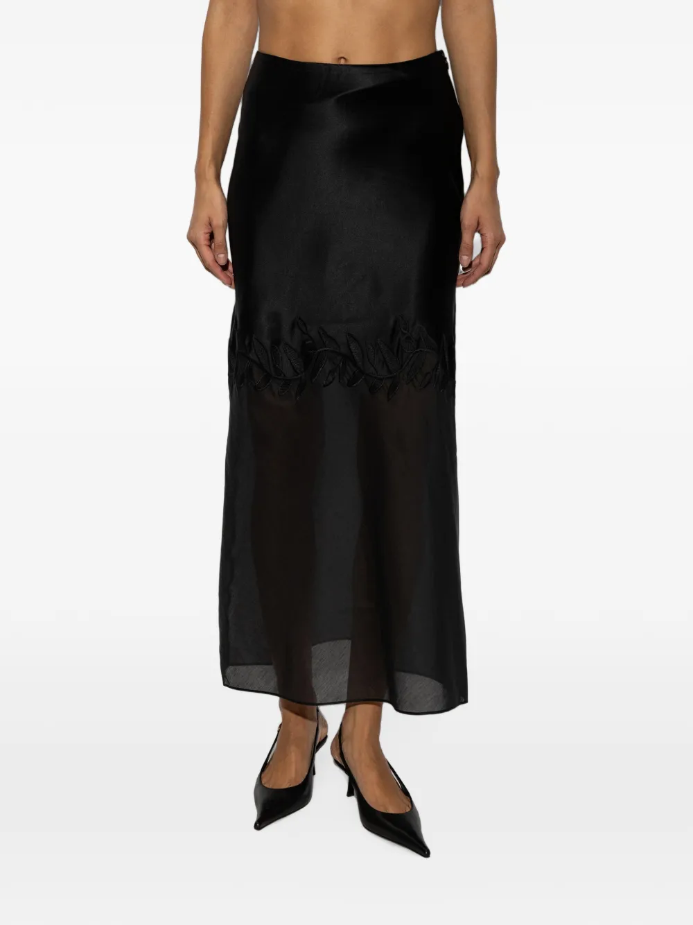 By Malene Birger Angelina straight maxi skirt Zwart