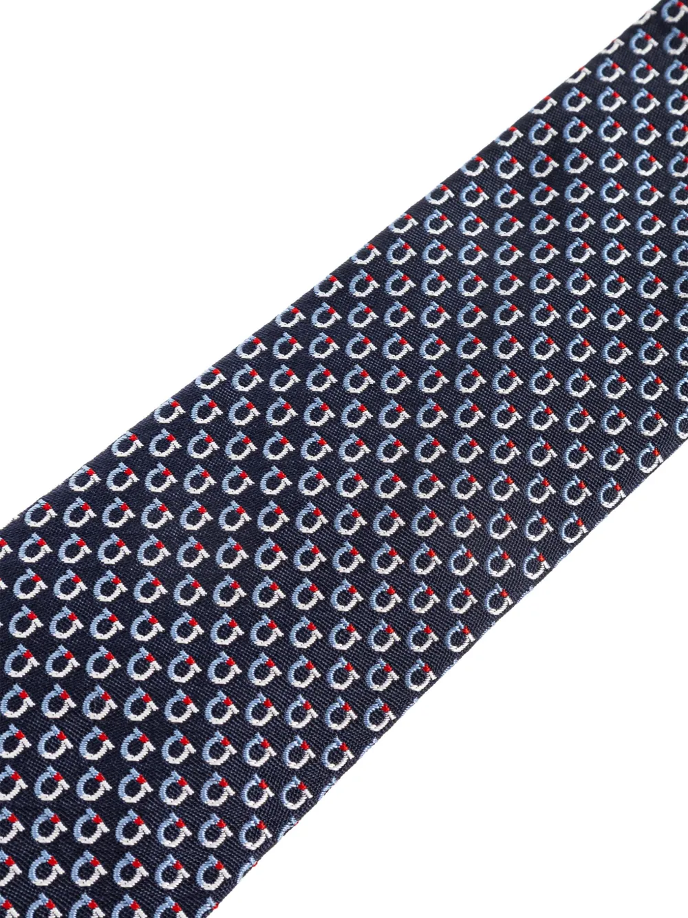 Ferragamo Gancini silk tie Blauw