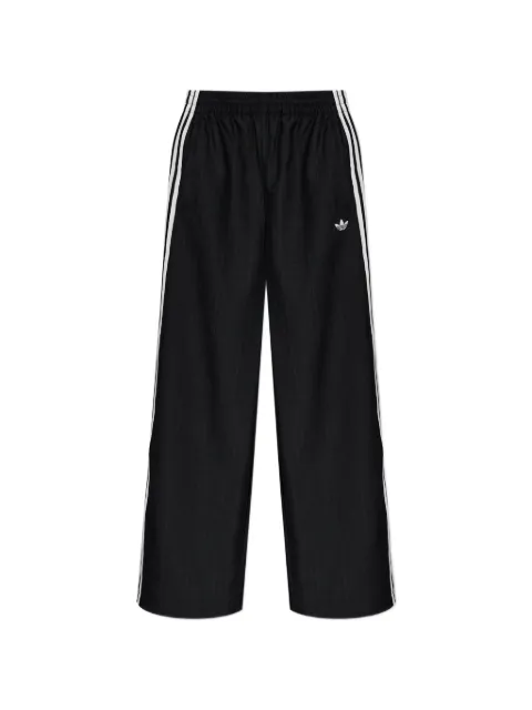 adidas pinstriped wide-leg trousers