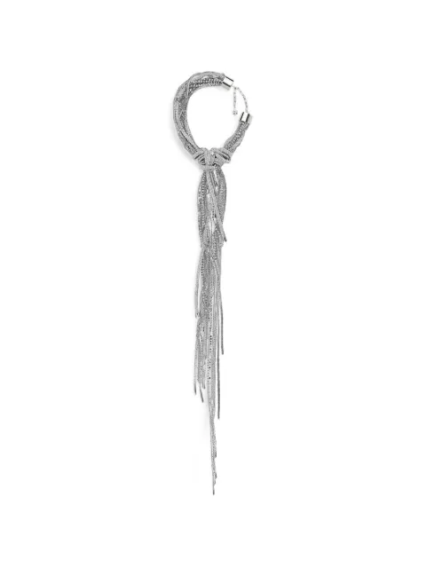 AREA crystal-embellished knotted-chain necklace