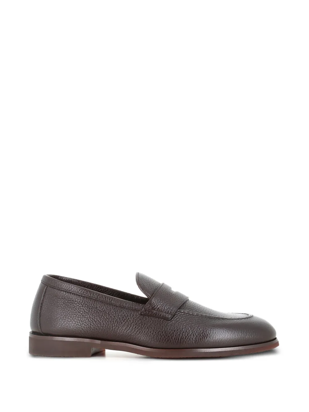 Henderson Baracco Penny-Loafer aus gekörntem Leder - Braun