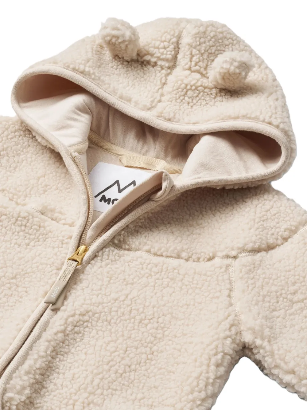 Molo Ummi jack van teddyfleece met capuchon Beige
