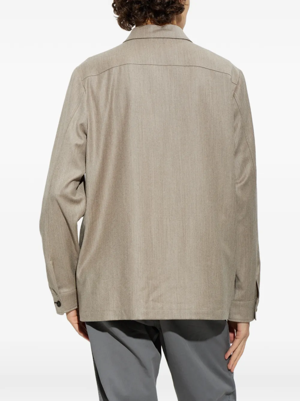 Paul Smith Flanellen shirtjack van wol-kasjmier Beige