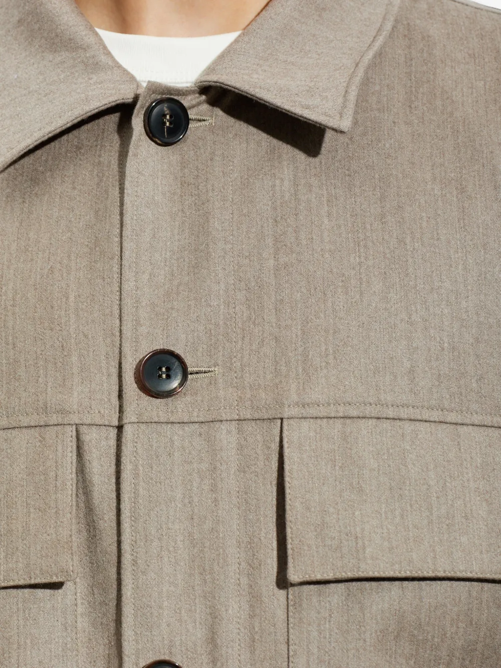 Paul Smith Flanellen shirtjack van wol-kasjmier Beige