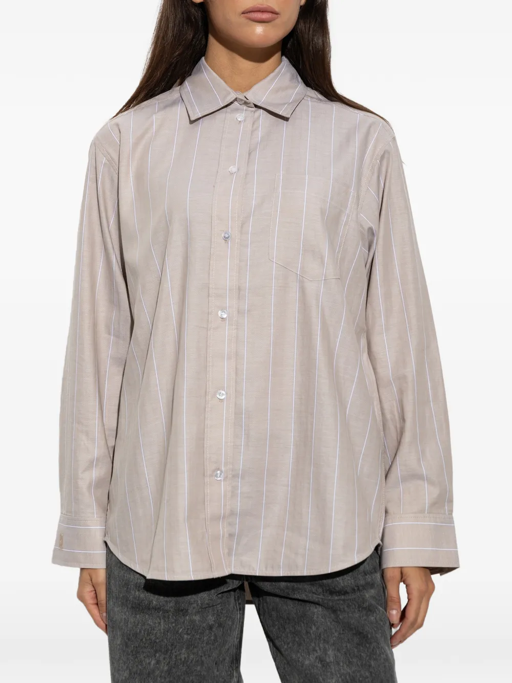 By Malene Birger Audrey pinstriped shirt Beige