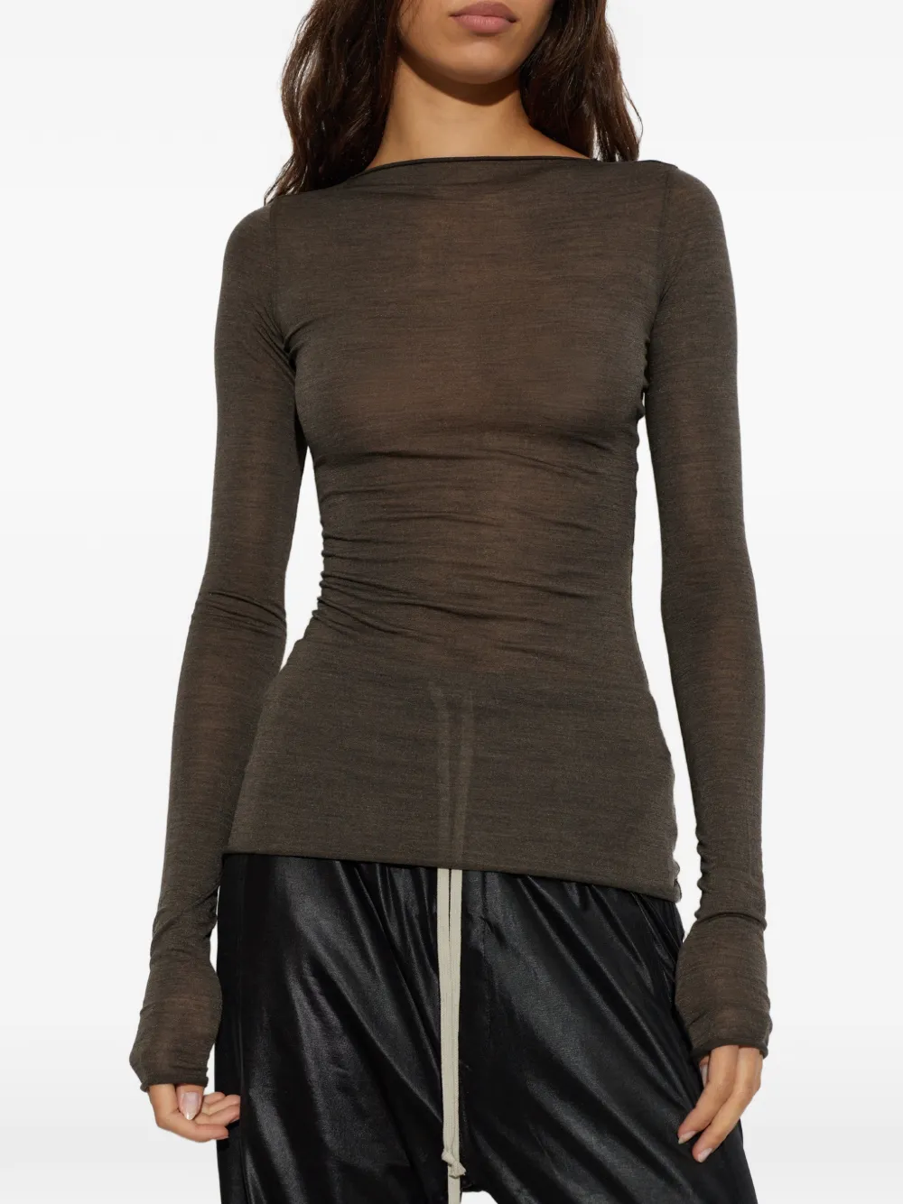Rick Owens LS T doorschijnend T-shirt met lange mouwen Grijs