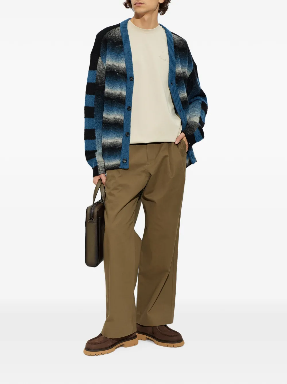PS Paul Smith Gestreept gebreid vest Blauw