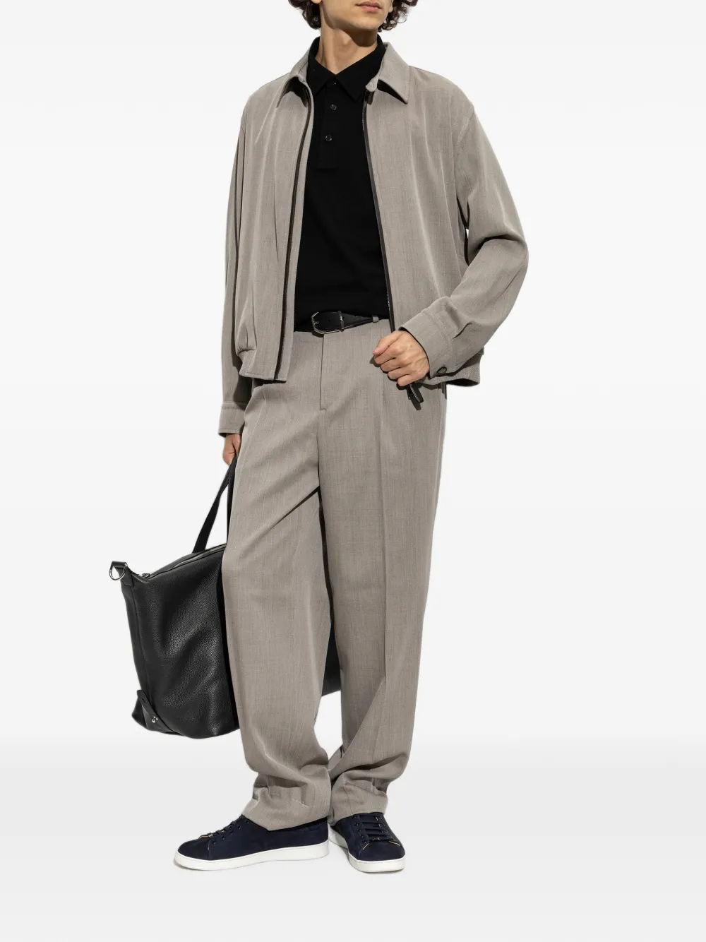 Brioni Essential poloshirt met geborduurd logo Zwart