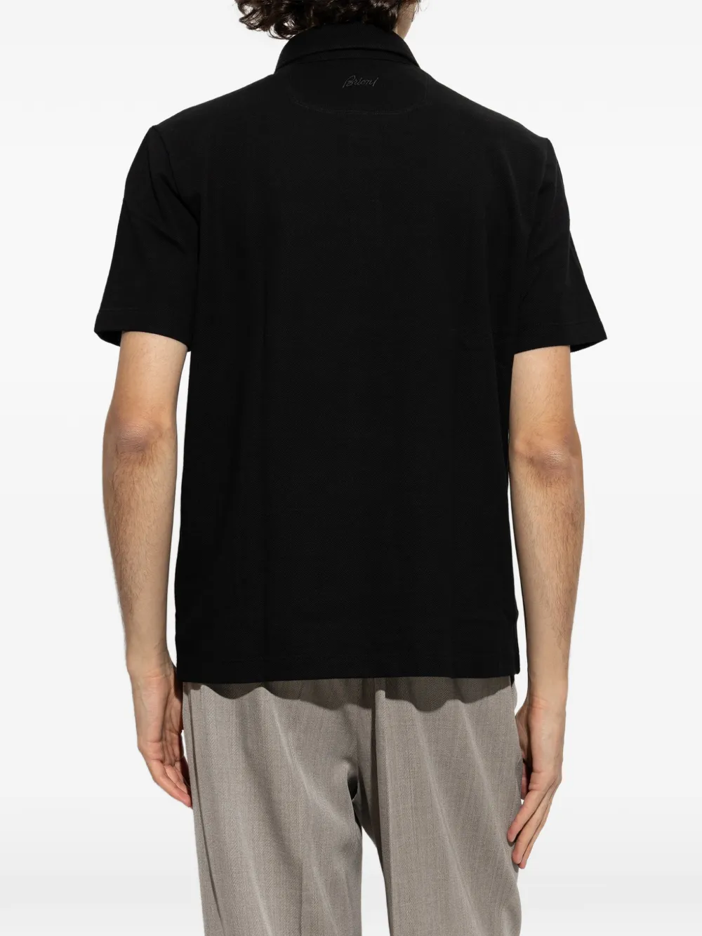 Brioni Essential poloshirt met geborduurd logo Zwart
