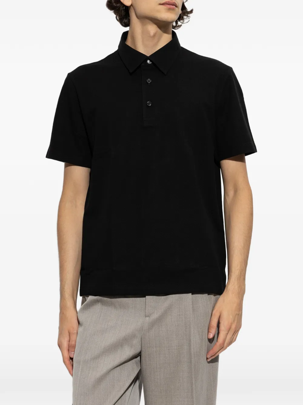 Brioni Essential poloshirt met geborduurd logo Zwart